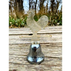 Vintage Small Decor Bell Lucite Rooster, Chicken Farmhouse Dinner Bell
